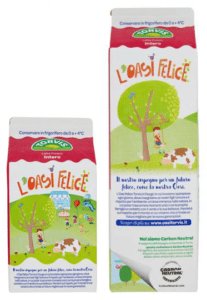 Confezioni di latte L'Orso Felice di Torvis