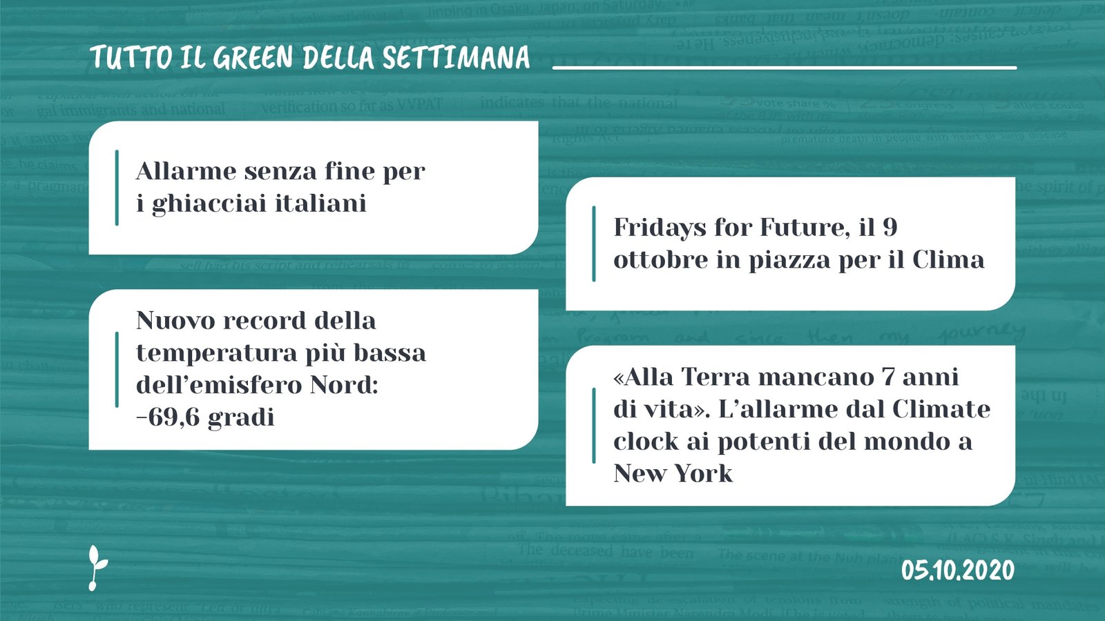Copertina della rassegna green settimanale di Piantando