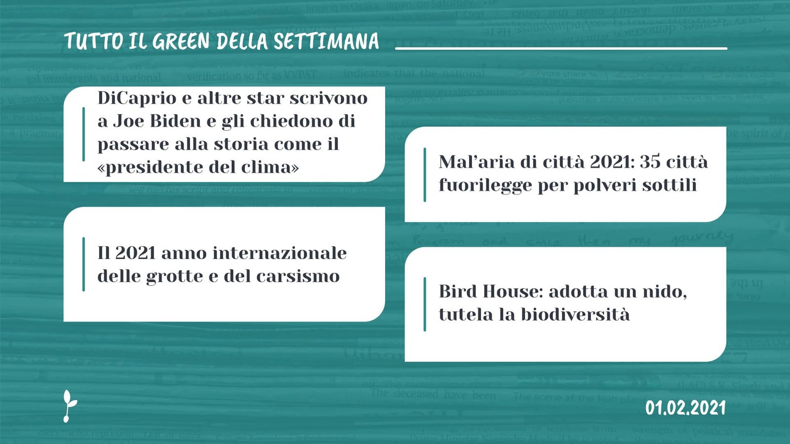 Tutto il green della settimana, 1 febbraio 2021