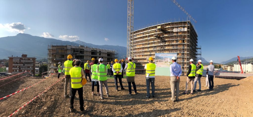 Cantiere dell'edificio in legno più alto d'Italia a Rovereto
