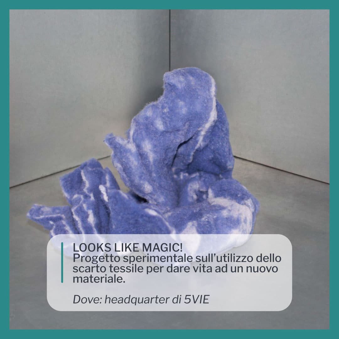 Installazione Looks Like Magic sullo scarto tessile a 5VIE