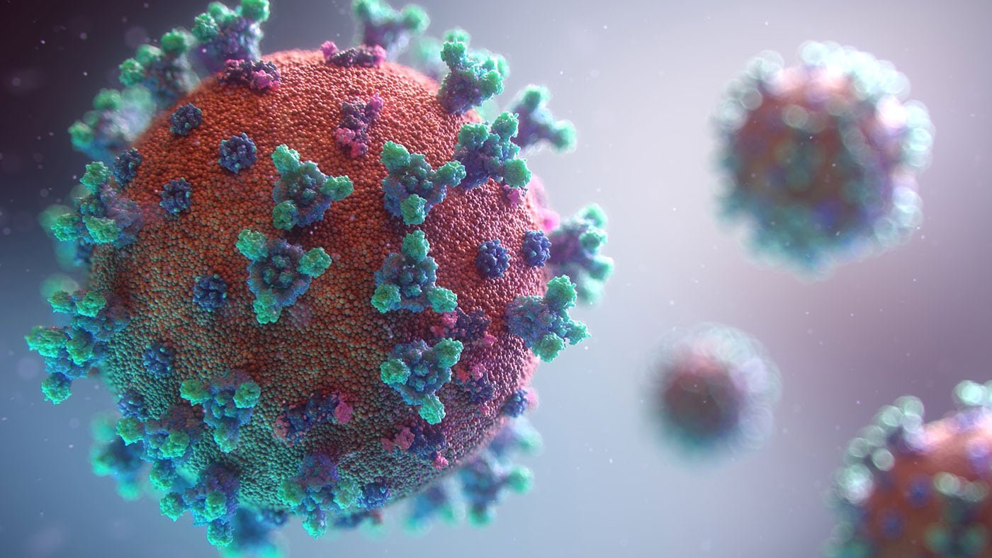 Modello tridimensionale del virus SARS-CoV-2