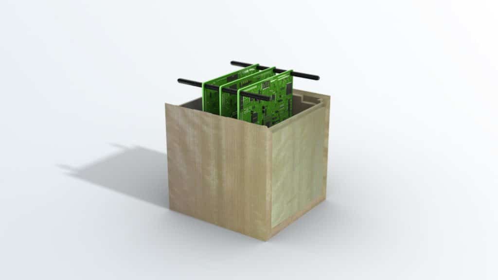 Render del satellite in legno LignoSat
