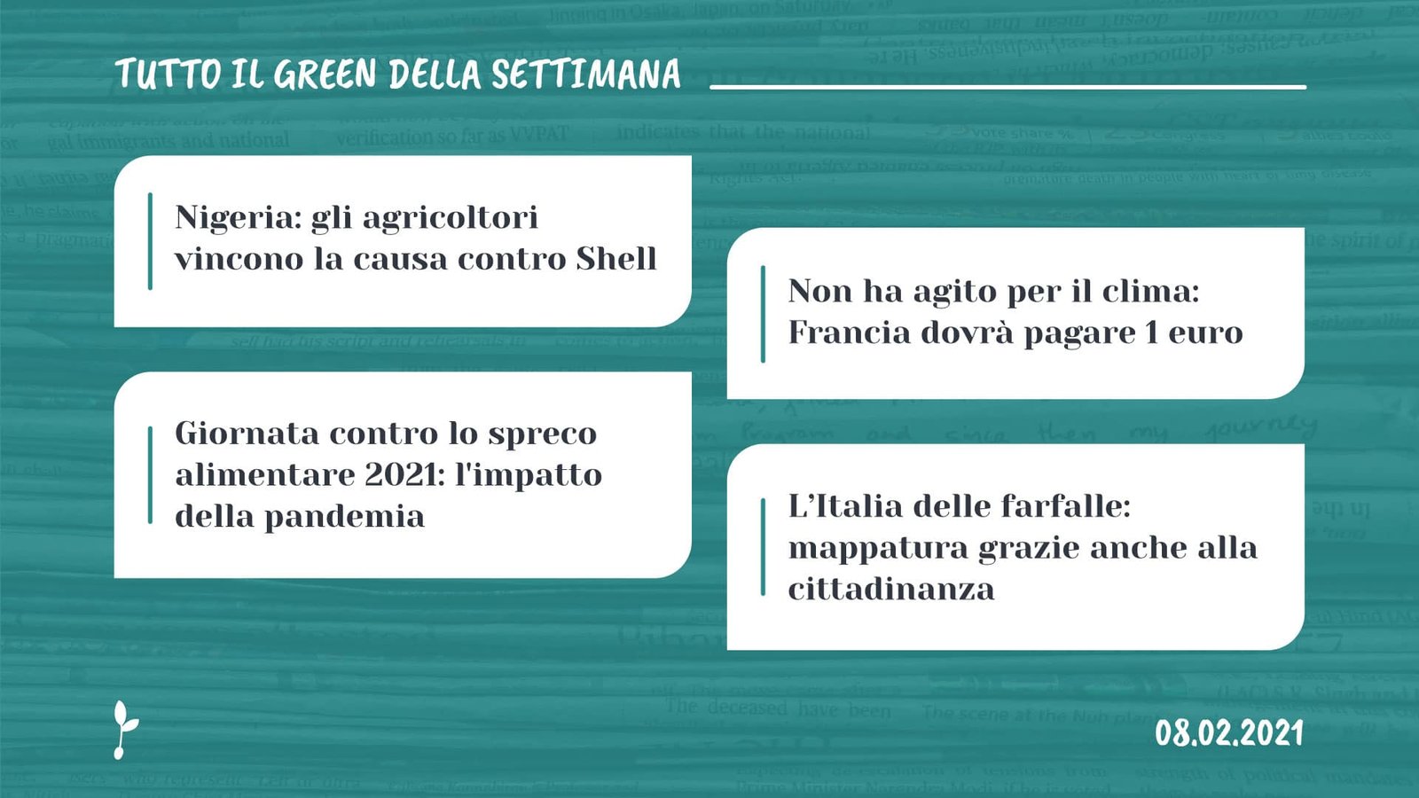 Tutto il green della settimana, 8 febbraio 2021