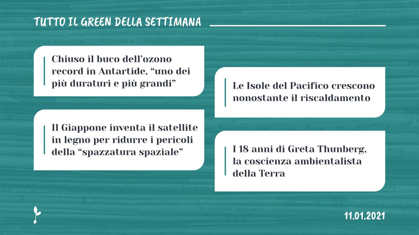 Tutto il green della settimana, 11 gennaio 2021