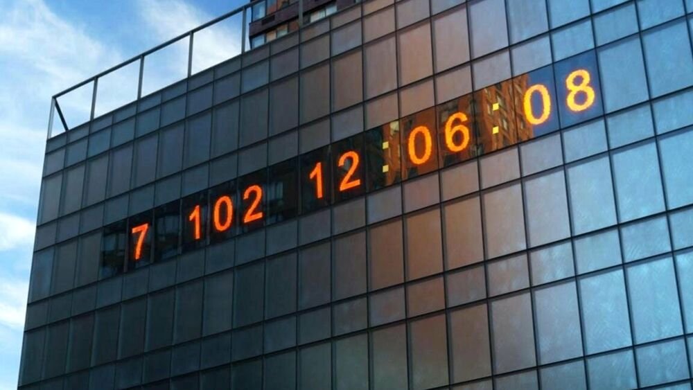 Il Climate Clock di New York con il conto alla rovescia